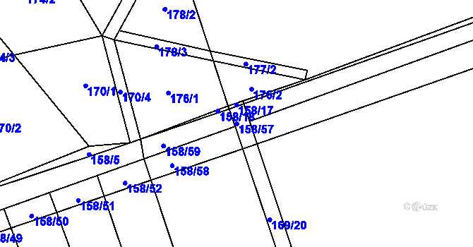 Parcela st. 158/57 v KÚ Páleč u Zlonic, Katastrální mapa