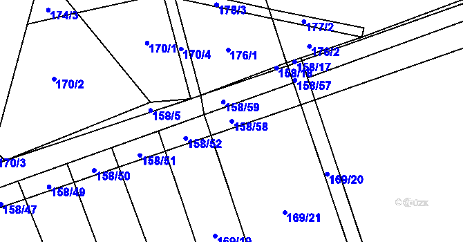 Parcela st. 158/58 v KÚ Páleč u Zlonic, Katastrální mapa