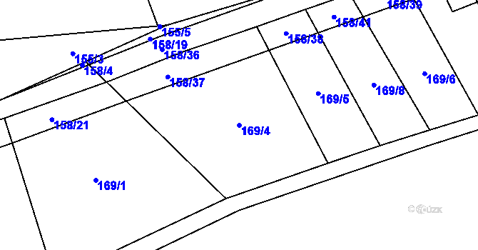 Parcela st. 169/4 v KÚ Páleč u Zlonic, Katastrální mapa