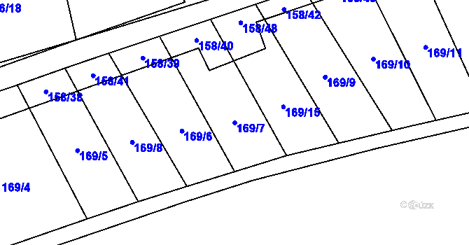 Parcela st. 169/7 v KÚ Páleč u Zlonic, Katastrální mapa