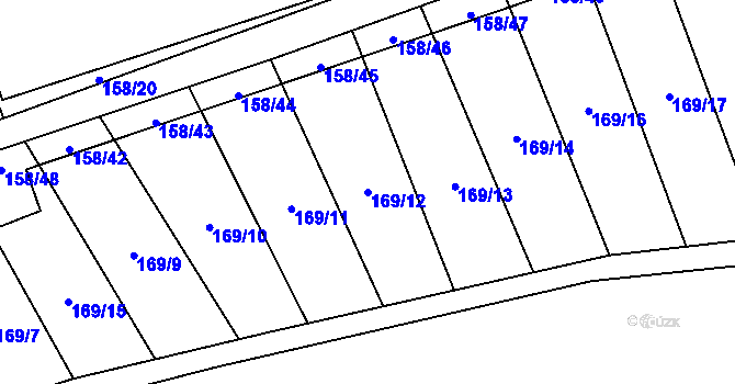 Parcela st. 169/12 v KÚ Páleč u Zlonic, Katastrální mapa