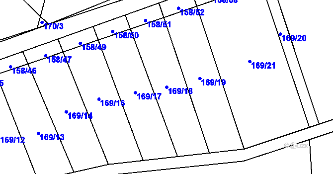 Parcela st. 169/18 v KÚ Páleč u Zlonic, Katastrální mapa