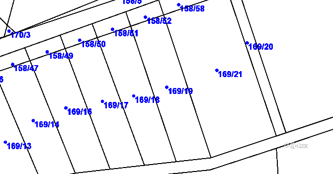 Parcela st. 169/19 v KÚ Páleč u Zlonic, Katastrální mapa