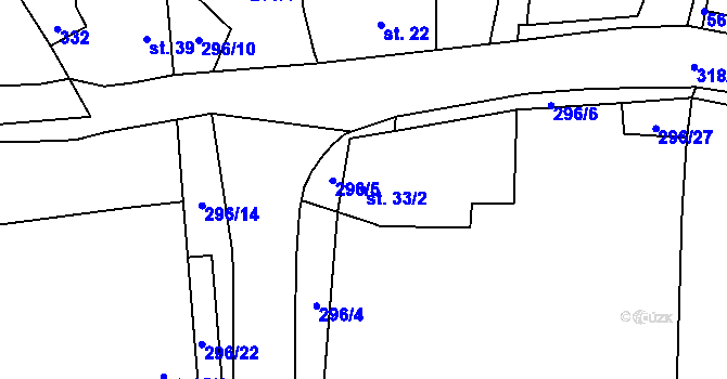 Parcela st. 33/2 v KÚ Čeradice u Pálečku, Katastrální mapa