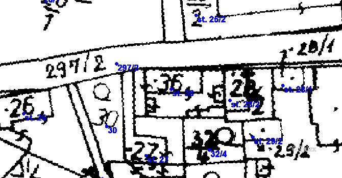 Parcela st. 36 v KÚ Čeradice u Pálečku, Katastrální mapa