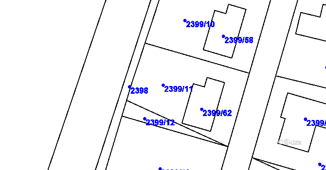 Parcela st. 2399/11 v KÚ Palkovice, Katastrální mapa