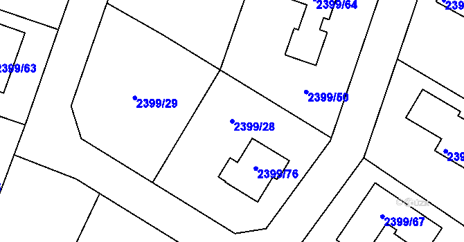 Parcela st. 2399/28 v KÚ Palkovice, Katastrální mapa