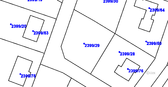 Parcela st. 2399/29 v KÚ Palkovice, Katastrální mapa