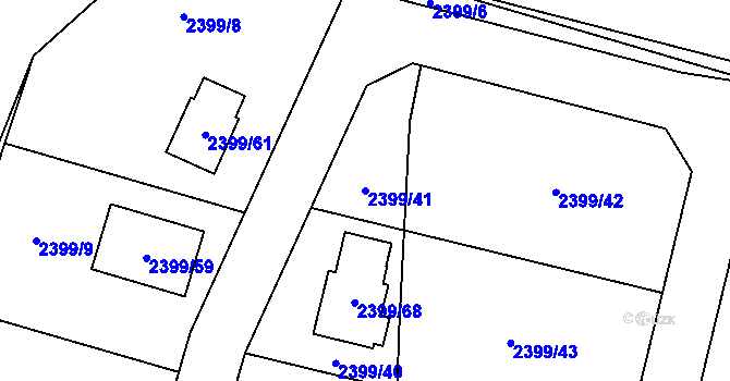 Parcela st. 2399/41 v KÚ Palkovice, Katastrální mapa