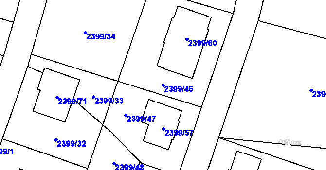 Parcela st. 2399/46 v KÚ Palkovice, Katastrální mapa