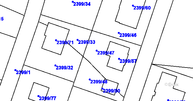 Parcela st. 2399/47 v KÚ Palkovice, Katastrální mapa
