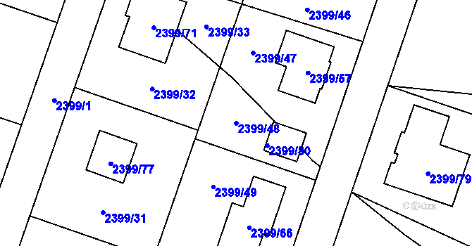 Parcela st. 2399/48 v KÚ Palkovice, Katastrální mapa