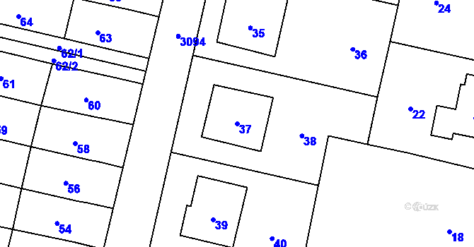 Parcela st. 37 v KÚ Palkovice, Katastrální mapa