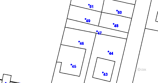 Parcela st. 46 v KÚ Palkovice, Katastrální mapa