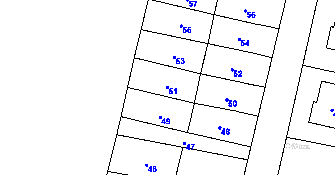 Parcela st. 51 v KÚ Palkovice, Katastrální mapa