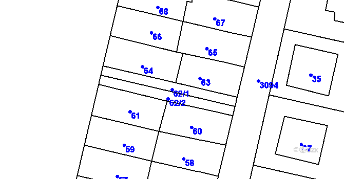 Parcela st. 62/1 v KÚ Palkovice, Katastrální mapa
