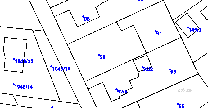Parcela st. 90 v KÚ Palkovice, Katastrální mapa