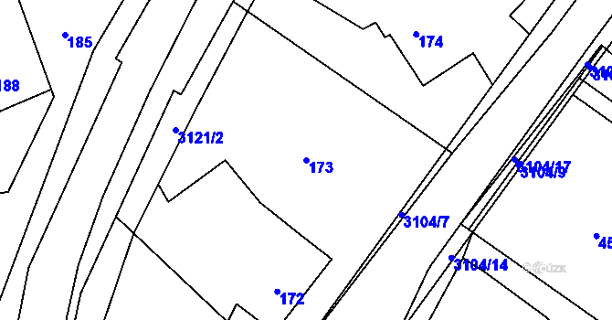 Parcela st. 173 v KÚ Palkovice, Katastrální mapa