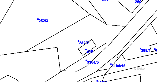 Parcela st. 252/2 v KÚ Palkovice, Katastrální mapa