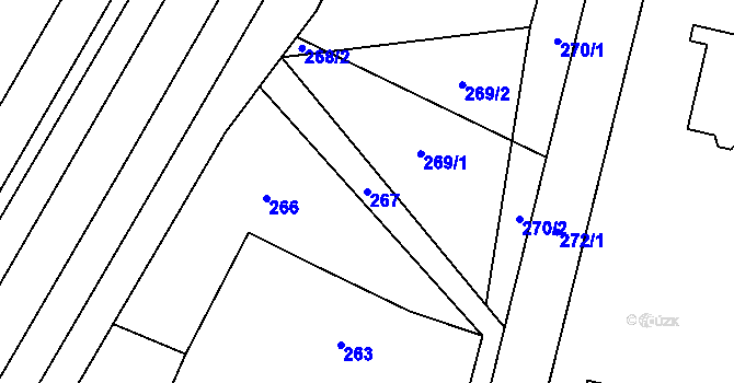 Parcela st. 267 v KÚ Palkovice, Katastrální mapa