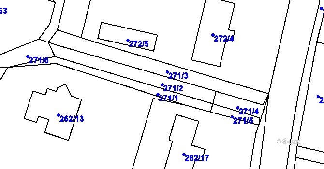 Parcela st. 271/2 v KÚ Palkovice, Katastrální mapa