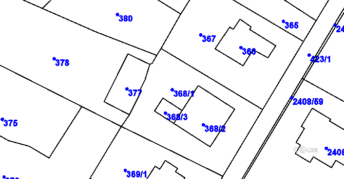 Parcela st. 368/1 v KÚ Palkovice, Katastrální mapa