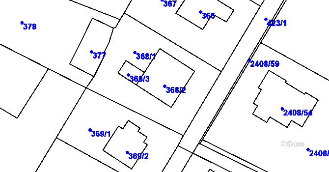 Parcela st. 368/2 v KÚ Palkovice, Katastrální mapa