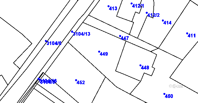 Parcela st. 449 v KÚ Palkovice, Katastrální mapa