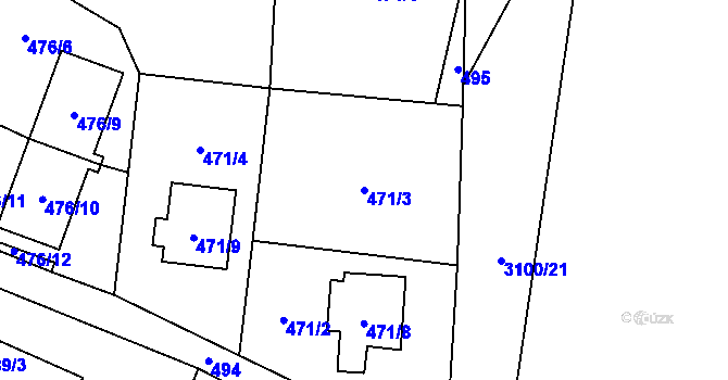 Parcela st. 471/3 v KÚ Palkovice, Katastrální mapa