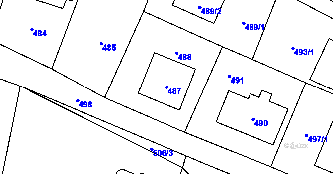 Parcela st. 487 v KÚ Palkovice, Katastrální mapa