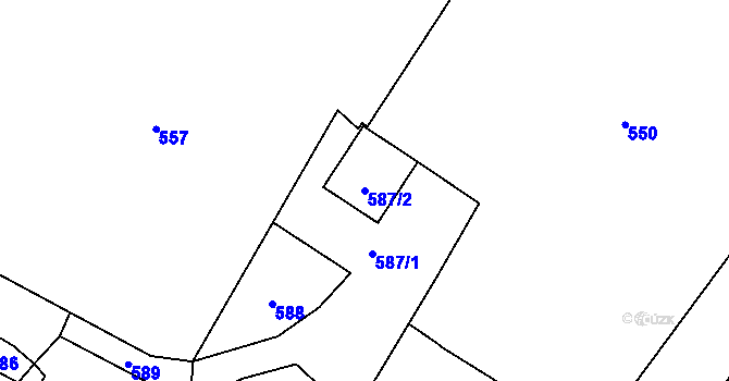 Parcela st. 587/2 v KÚ Palkovice, Katastrální mapa