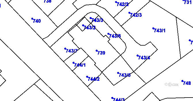 Parcela st. 739 v KÚ Palkovice, Katastrální mapa