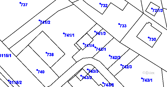 Parcela st. 741/4 v KÚ Palkovice, Katastrální mapa