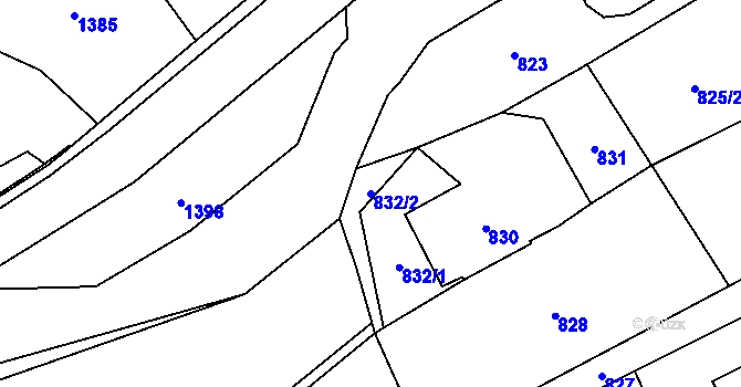 Parcela st. 832/2 v KÚ Palkovice, Katastrální mapa