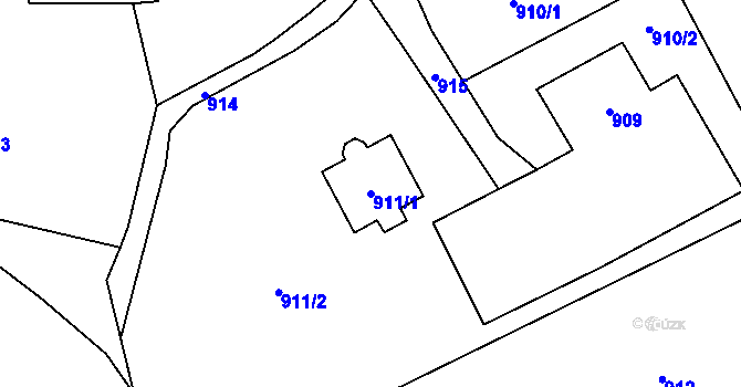 Parcela st. 911/1 v KÚ Palkovice, Katastrální mapa