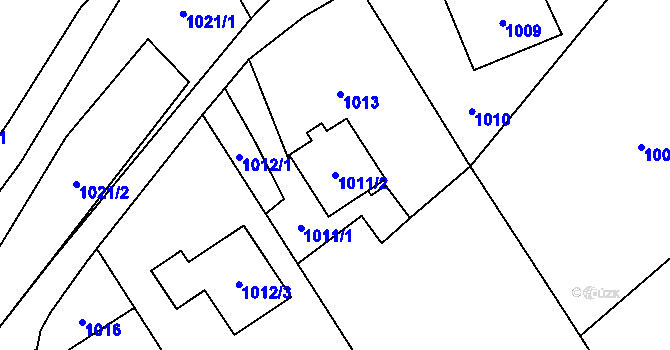Parcela st. 1011/2 v KÚ Palkovice, Katastrální mapa