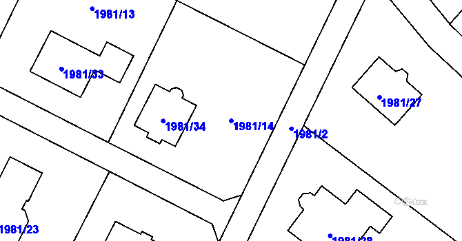 Parcela st. 1981/14 v KÚ Palkovice, Katastrální mapa