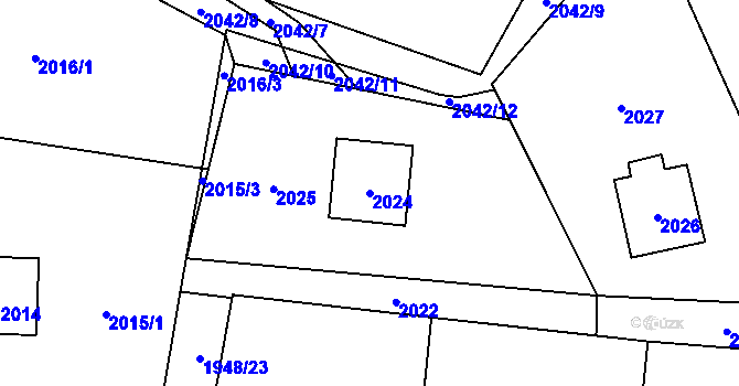 Parcela st. 2024 v KÚ Palkovice, Katastrální mapa