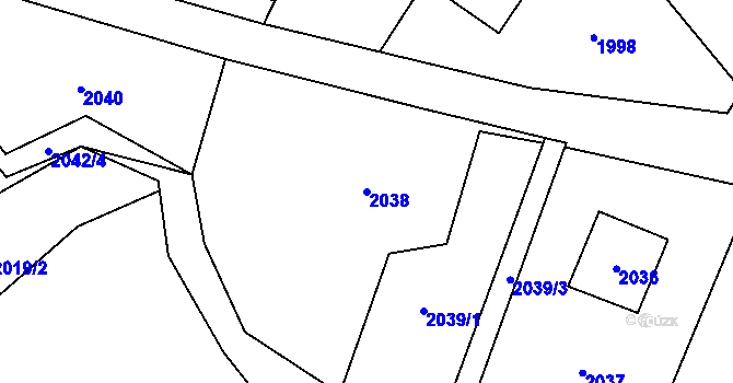 Parcela st. 2038 v KÚ Palkovice, Katastrální mapa