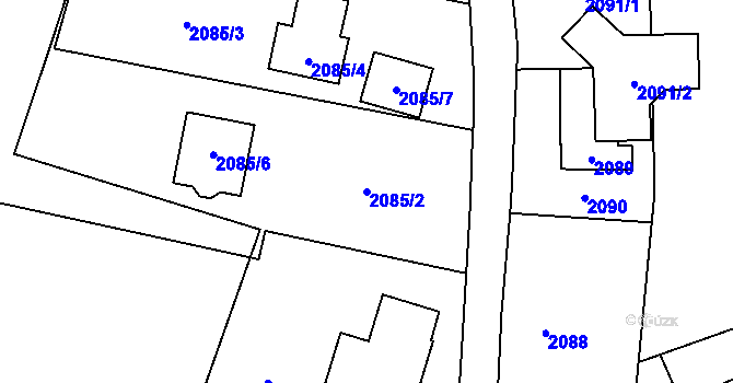 Parcela st. 2085/2 v KÚ Palkovice, Katastrální mapa