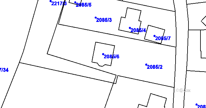 Parcela st. 2085/6 v KÚ Palkovice, Katastrální mapa