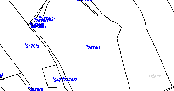 Parcela st. 2474/1 v KÚ Palkovice, Katastrální mapa