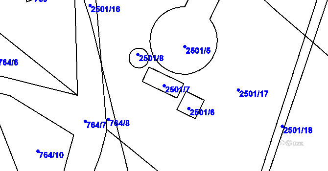 Parcela st. 2501/7 v KÚ Palkovice, Katastrální mapa