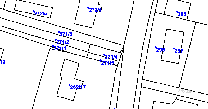 Parcela st. 271/4 v KÚ Palkovice, Katastrální mapa