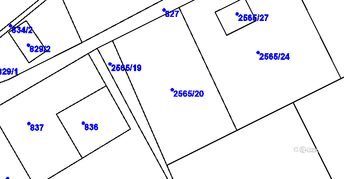 Parcela st. 2565/20 v KÚ Palkovice, Katastrální mapa