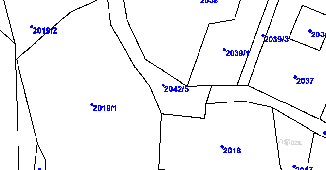 Parcela st. 2042/5 v KÚ Palkovice, Katastrální mapa