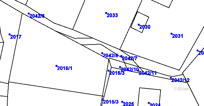 Parcela st. 2042/8 v KÚ Palkovice, Katastrální mapa