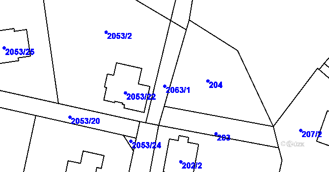 Parcela st. 2063/1 v KÚ Palkovice, Katastrální mapa