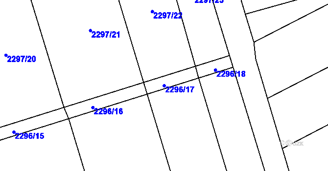 Parcela st. 2296/17 v KÚ Palkovice, Katastrální mapa