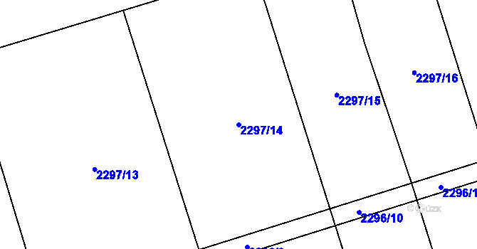 Parcela st. 2297/14 v KÚ Palkovice, Katastrální mapa